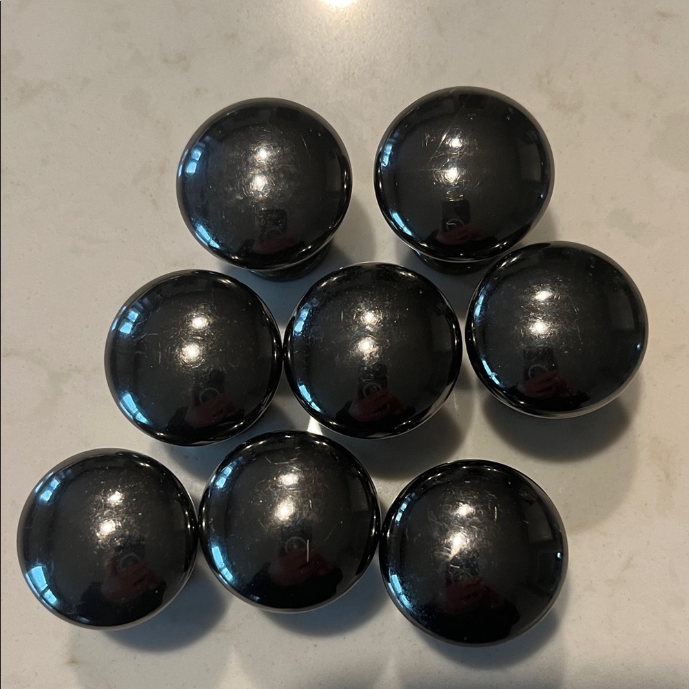 Set of 8 Round Black Nickle Drawer Knobs